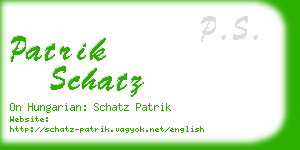 patrik schatz business card